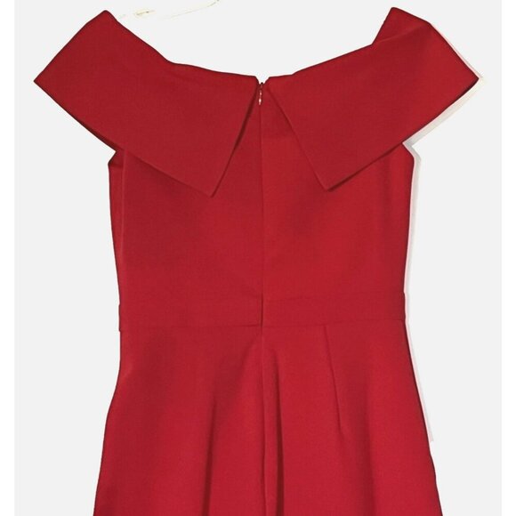 Xscape Red Crepe Off The Shoulders Sweetheart Stretch Party Jumpsuit - Picture 6 of 8